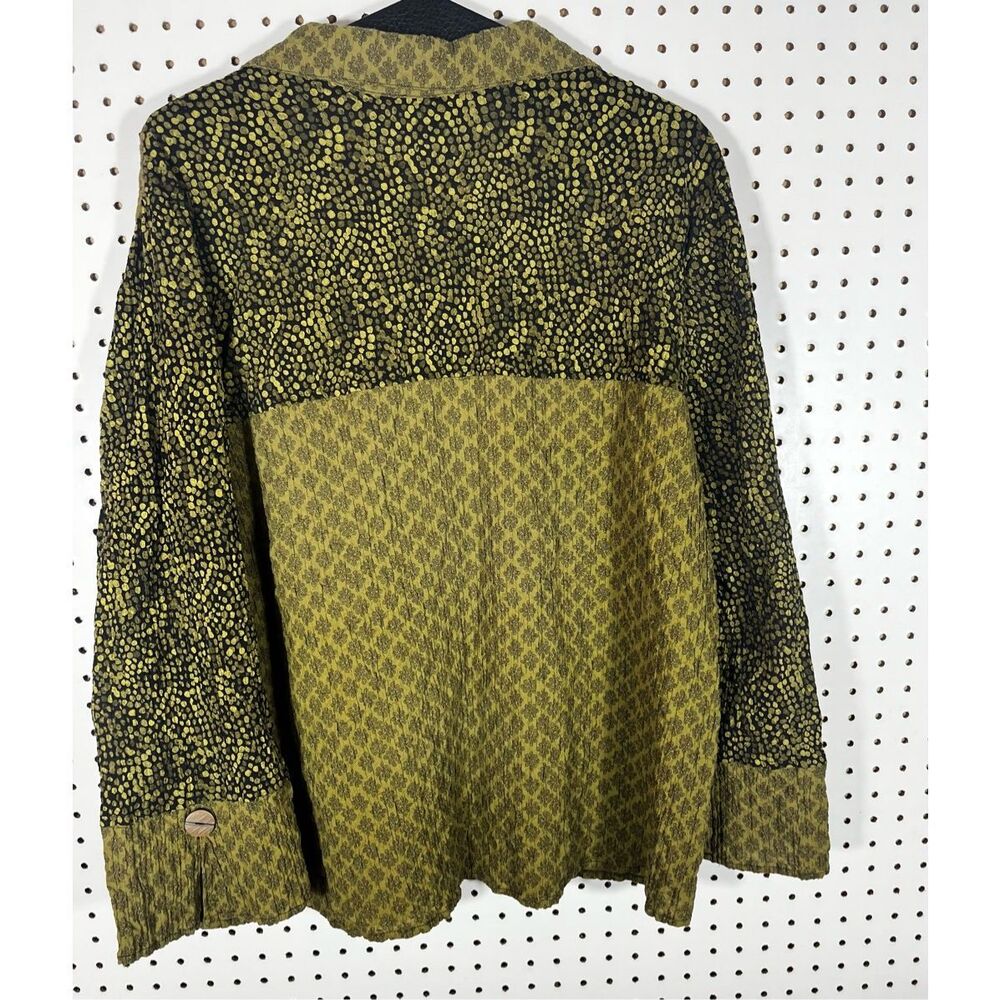 Habitat Multi Pattern Button Down Blouse Size L - image 2